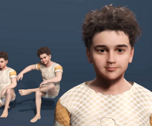 Cute Western Little Boy 3D Model  Fully Rigged  Facial Blendshapes