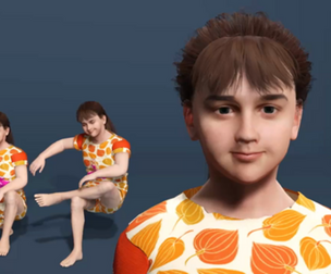 Stylized Western Girl Character Fully Rigged Facial Blendshapes