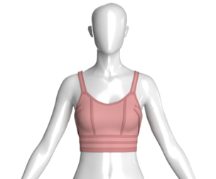 Girls Sports Bra Top With Scoop Neck | Marvelous / Clo3d / obj / fbx