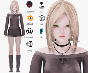 Casual clothes 0028 - Rig - Unreal - Unity - Blender - Animated - Realistic Female Character