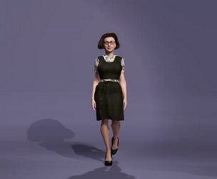 Realistic Western Woman with Glasses 3D Model  Fully Rigged  Blendshapes