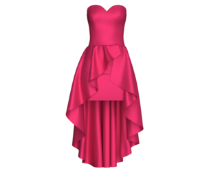 Girls Strapless Sweetheart High-Low Ruffle Gown | Marvelous / Clo3d / obj / fbx