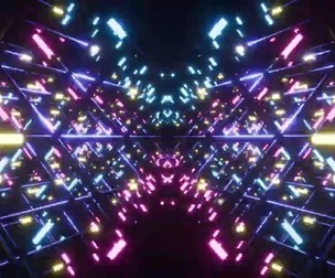 Neon Cyberpunk Sci-Fi Light Tunnel