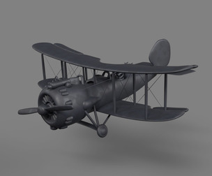 World War Aircraft Detailed 3D Military Plane