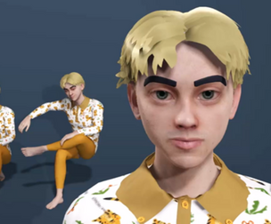 Stylized Cartoon Young Man 3D Model  Fully Rigged Facial Blendshapes