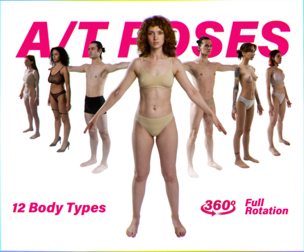 A & T Poses in Full Rotation | 12 Body Types