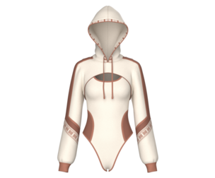 Girls Color Block Hooded Bodysuit | Marvelous / Clo3d / obj / fbx