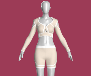 Girls Hooded Crop Top With Biker Shorts-Outfit | Marvelous / Clo3d / obj / fbx