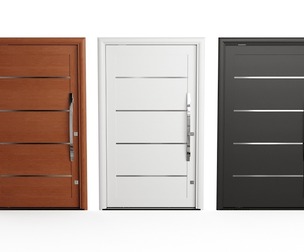 Modern Aluminum Pivot Door Collection in 3 Finishes