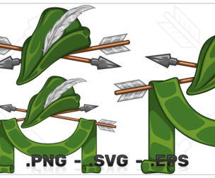 Arrows and Archer's Hat with Ribbon