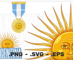 Argentine May Sun Color Emblem Icon Art
