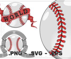 Baseball decorated with ribbons