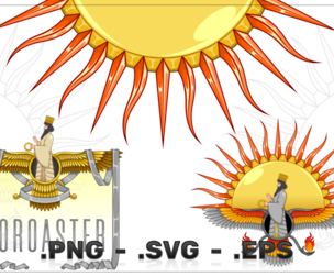 Color Zoroastrian Faravahar Sunrise