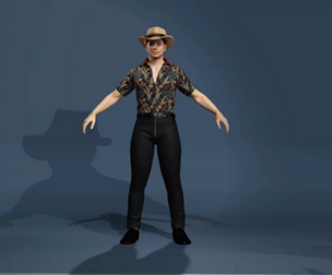 Male Character with Hat Hawaiian Shirt Fully Rigged UE Project