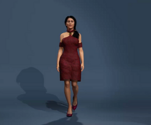 Indian Female Character in Red Patterned Dress 3D Model  Fully Rigged