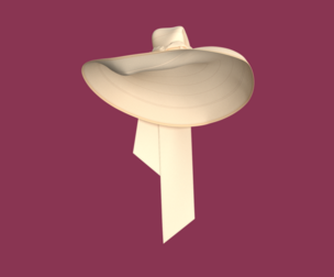 Girls Sun Hat With Long Back Ribbon Ties | Marvelous / Clo3d / obj / fbx