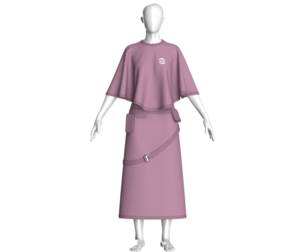Girls Cape Top With Belted Maxi Skirt-Outfit V2 | Marvelous / Clo3d / obj / fbx