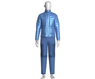 Men Puffer Jacket With Zipper Cargo Pant-Outfit | Marvelous / Clo3d / obj / fbx