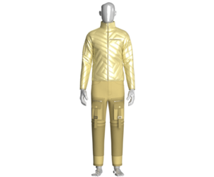 Men Stand Collar Puffer Jacket With Pant-Outfit | Marvelous / Clo3d / obj / fbx
