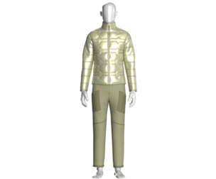 Men Zip Up Puffer Jacket With Cargo Pant-Outfit | Marvelous / Clo3d / obj / fbx