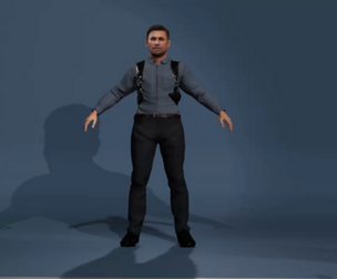 Realistic Rigged Male Character  Detective Agent in Shoulder Holster (FBX / Blender)