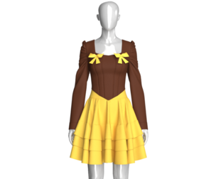 Girls Tiered Ruffle Skirt With Corset Top - Outfit | Marvelous / Clo3d / obj / fbx