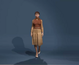 Realistic Western Woman in Vintage Dress 3D Model  Fully Rigged  Blendshapes