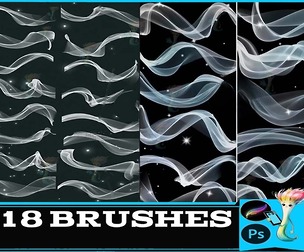 118 Abstract Ribbon Smoke & Wave Line Art Brushes for Procreate & Photoshop
