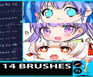 114 Cartoon & Anime Facial Expression Brushes for Procreate & Photoshop