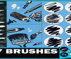 87 Dry Ink & Charcoal Texture Brushes for Procreate & Photoshop
