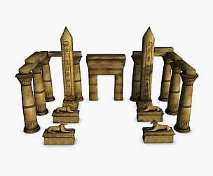 Egyptian temple elements collection