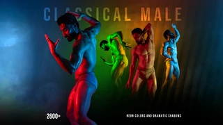 2600+ Classical Male Poses - Neon Colors And Dramatic Shadows cover