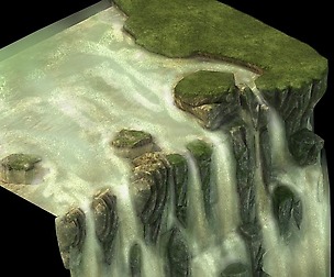 Game Model - Forest - Waterfall Cliff