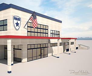 Police Station Low Poly