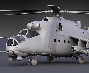 Helicopter Mi-24V Hind Low Poly