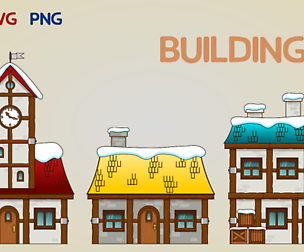 2D Snow Houses Pack