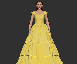 Girl Belle in yellow dress