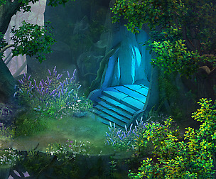Fairy town - mountain and portal