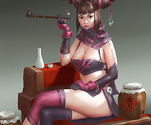 Digital painting tutorial: Street Fighter Juri