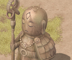 Cartoon version - ascetic monk statue 02
