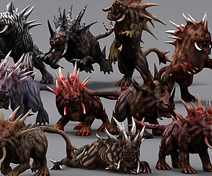 3DRT - Hellhounds monsters
