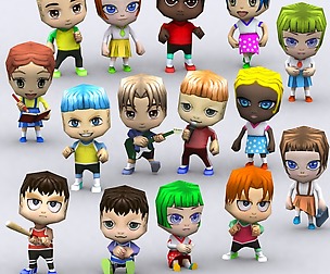 3DRT - Chibii people kids