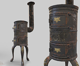 Old Stove Low Poly PBR