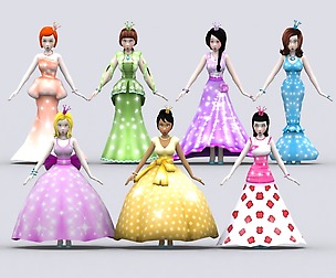 3DRT - Fantasy princesses pack