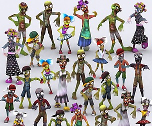 3DRT - Toonworld Zombie family