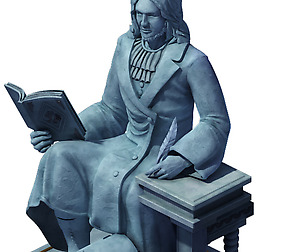 Library - Bookshelf in the middle of the statue 02