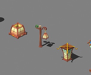 Cartoon world - group of roadside decorative light