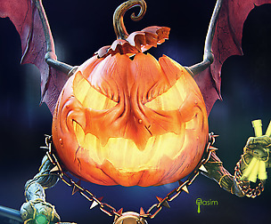 Flying jack-o-lantern