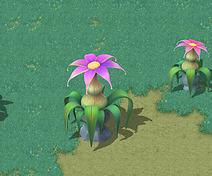 Cartoon Sky City - Hibiscus Flower