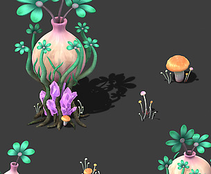 Cartoon Sky City - Water Bottle Grass